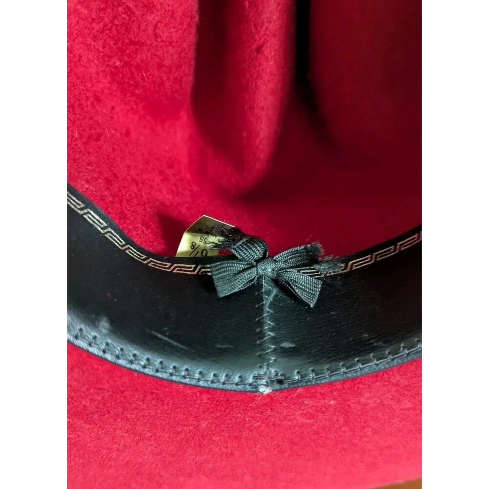 Vintage Bailey Cowboy Hat Double Fur Blend Red Size 6 7/8 Western USA Made GUC